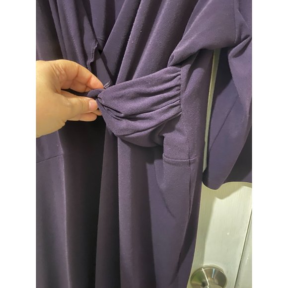 Sharagano wrap knit purple dress sz 14 - Picture 3 of 6